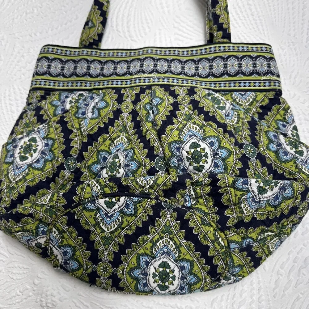 Vera Bradley Cambridge Green Blue,black Shoulder Handbag Medium - Picture 3 of 15